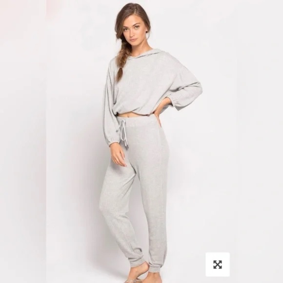 L*Space Venice Beach waffle knit cropped hoodie (size M/L) NWT - Picture 4 of 15